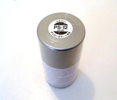 PS-12 SILVER R/C Spray Paint FOR POLYCARBONATE 3.35 oz. (100ml) 86012